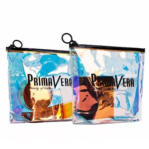 Sac cosmétique holographique en PVC laser, sac de voyage brillant iridescent pour filles, sac à fermeture éclair, bijoux, hologramme, petite pochette à fermeture éclair - Product Image 1