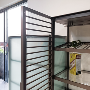 Tường góc Showcase bằng gỗ nhôm đèn LED rượu vang thanh Giày Nước hoa cửa kính khóa hiển thị <span class=keywords><strong>CURIO</strong></span> tủ cho phòng khách - Product Image 4