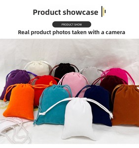 Nhung dây rút trang sức lưu trữ túi với dập cho nhẫn bông tai dây chuyền vòng tay đồng hồ kính-Có thể tái chế - Product Image 5