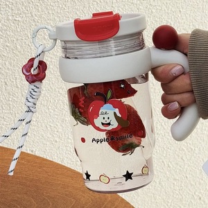Apple&smile Water Bottle With Handle And Pendant 500Ml For Women Office Use - Product Image 1