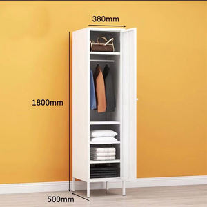 <span class=keywords><strong>Casier</strong></span> en acier à porte simple avec pieds de support Armoire de rangement en métal pour bureau auberge école maison cuisine salon meubles - Product Image 4