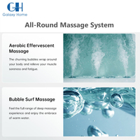 Baignoires acryliques multifonctionnelles de bains à remous de coin de massage de station thermale libre de fonction avec le jet d'air coloré