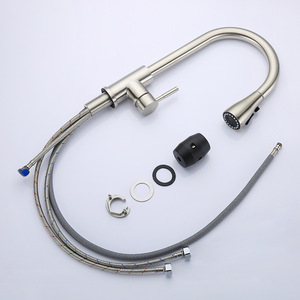 Robinet de cuisine en acier inoxydable 304, mitigeur de cuisine moderne en laiton avec douchette extractible pour évier - Product Image 3