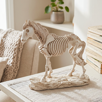 Figurine de squelette de cheval en résine, sculpture animale, décoration d'Halloween, ornement de maison, décoration de bar, cadeau artisanal décoratif pour fête