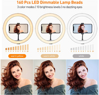 Lampu cincin Diameter 12 inci dengan dudukan Tripod, lampu cincin cahaya Led lingkaran dapat diredupkan, lampu Ring fotografi 12 inci
