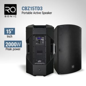 RQSONIC CBZ15TD3 Vente en gros d'usine, équipement sonore de scène 1000W RMS, haut-parleur actif professionnel en plastique de <span class=keywords><strong>15</strong></span> pouces - Product Image 1