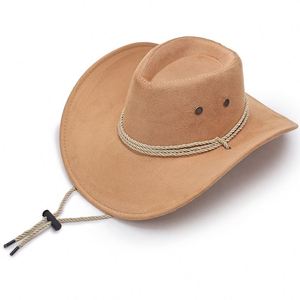 Fashion Adult/<b>Kids</b> Western <b>Sun</b> Shield Unisex Cowboy Casual Artificial Leather <b>Hat</b> Wide Cowgirl Cowboy <b>Hat</b> - Product Image 5
