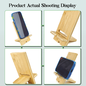 Support de téléphone portable en bambou artisanal |   Accessoire de bureau durable |   Impression de logo personnalisé pour les cadeaux d'entreprise - Product Image 4