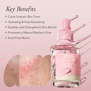 Kit de Soins Coréens Éclat Peau de Verre OEM Rose à l'Aloès : Nettoyant Exfoliant Visage, Tonique Vita, Sérum Mucin pour une Peau Rajeunie - Product Image 3