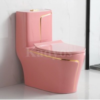 Asiento de inodoro inglés de forma redonda con diseño verde para baño de Hotel de lujo, WC de cerámica de una pieza, artículos sanitarios de color, a la venta