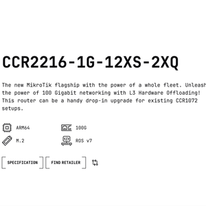 Router Inalámbrico Mikrotik CCR2216-1G-12XS-2XQ de 16 Núcleos, 128 MB NAND, 4 Puertos de Switch de 25 Gbps, RouterOS de 600 Mbps, WPS - Product Image 3