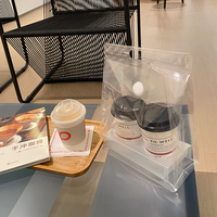 Sacs d'emballage alimentaire réutilisables pour boissons Sacs d'emballage à emporter pour thé au lait Café Sacs découpés à l'emporte-pièce pour magasin