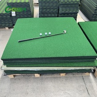 Tapis de golf pour le swing et la pratique, base en caoutchouc rigide, vert, 1,5 m x 1,5 m, garantie 2 ans