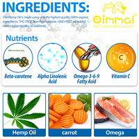Huile de chanvre pure, naturelle et biologique pour animaux de compagnie, enrichie en vitamines et en oméga-3, extrait d'huile de poisson et d'extrait de chanvre