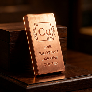 1kg Solid Pure <b>Copper</b> Bullion Ingot, Engraved Cu Mark Metal Treasure For Gifting - Product Image 3