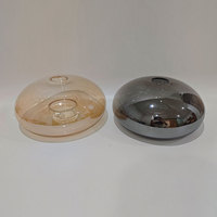 Abat-jour de remplacement en verre électroplaqué à fond concave moderne, couleur gris fumé ambre, pour éclairage suspendu intérieur