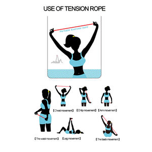 Silicone Bande di Resistenza di Forma Fisica di Yoga Elastico Fune espansione del torace - Product Image 5