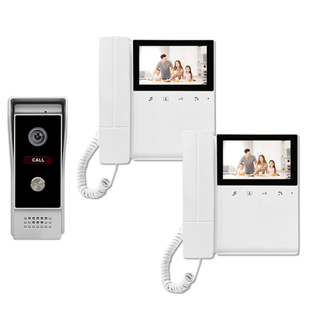 2wire Multi Apartment Video Door Phone Home Intercom System with IC Card Access Control and Audio Phone