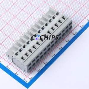 231-112/026-000 Plug-in Terminal Block Connector ( Pitch: 5mm )( Color: Gray )( Total PIN Count: 12P )( Number of Rows: 1 ) - Product Image 1