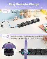 Station de charge 4-en-1 portable pour MagicBand+ Plus, charge rapide en 90 minutes, station d'accueil 4 emplacements, idéale pour les voyages