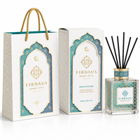 Diffuseur de parfum en verre de style arabe Firdaus, bouteille décorative à motifs dorés, contenant d'arôme pour la décoration de la maison de luxe