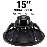 Haut-parleur professionnel de médiums et de basses au néodyme de 15 pouces, 600W AES, bobine vocale de 3,5 pouces, haute sensibilité 98dB pour systèmes Line Array et moniteurs de scène