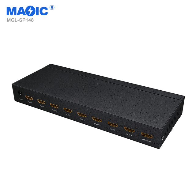 Wholesale 1 in 8 Out HDMI Audio Splitter Converters 4K 60HZ Hdtv Splitter 8 Port HDMI 2.0 Splitter 1X8 Support HDCP2.2