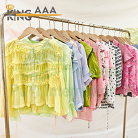 Pakaian Bekas Grosir untuk Wanita Stok Toko Barang Bekas Blus Katun Lengan Campur Grade A 100kg Bale Pengiriman Acak