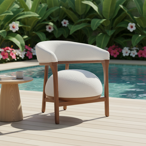 Sillón de madera moderno ecológico de calidad superior con asiento acolchado duradero respaldo curvo para sala de estar hoteles uso al aire libre - Product Image 3