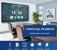 Pizarra Inteligente con Pantalla Táctil 4K de 75 Pulgadas con Cámara para Escuela, Panel de Pizarra Interactiva Táctil de 40 Puntos con Android para Aula