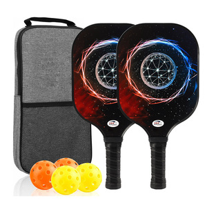 Ensemble de raquettes de pickleball avec sac de transport et balles pour les sports de plein air et les divertissements, forme standard, matériau en fibre de verre - Product Image 1