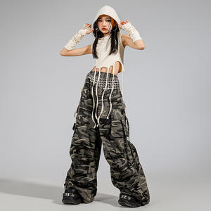 Ropa Moderna para Niños de Baile Urbano, Estilo Hip-hop, Pantalones de Camuflaje Geniales, Traje de Pasarela de Modelo de Baile Coreano para Niñas - Product Image 3