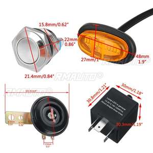 Kit LED de signalisation directionnelle avec interrupteur à bascule, klaxon et feux de recul pour Polaris Ranger RZR Teryx General SXS ATV UTV Chariot de golf - Product Image 6
