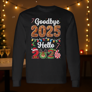 Adiós 2025, Hola 2026, Camiseta de Manga Larga de Navidad y Año Nuevo - Product Image 3