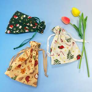 The New Listing Festive Gift Pouches Cotton Bags <b>Drawstring</b> Bag for Gift Storage - Product Image 5