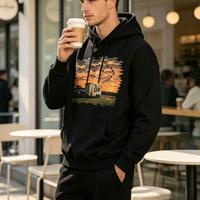 Sweat-shirt graphique surdimensionné pour homme, imprimé sur mesure, style hip-hop, vente en gros, avec impression DTG