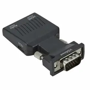 Adaptador VGA a HDMI 1080P macho a hembra + entrada de Audio datos PC a TV caliente