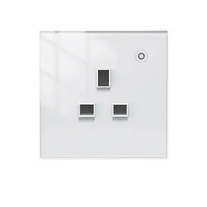 Tuya Zigbee3.0 Smart Stopcontact Glas Panel Outlet Power Monitor Extreem Soft Touch Plug Relais Status En Licht Modus Socket