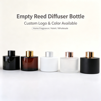 Bouteille en verre cylindrique de 120 ml pour diffuseur à bâtonnets, blanc, noir, givré, ambré, vide, pour diffuseur d'arômes, pour hôtel et maison