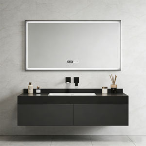 <span class=keywords><strong>Meuble</strong></span>-lavabo mural flottant multi-niveaux en bois pour salle de bain à usage domestique avec miroir en promotion - Product Image 3