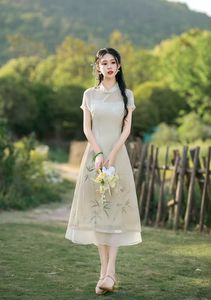 Vestido de noche chino moderno <span class=keywords><strong>Hanfu</strong></span> Qipao estilo dulce transpirable para chicas jóvenes uso diario y ocasiones elegantes - Product Image 2