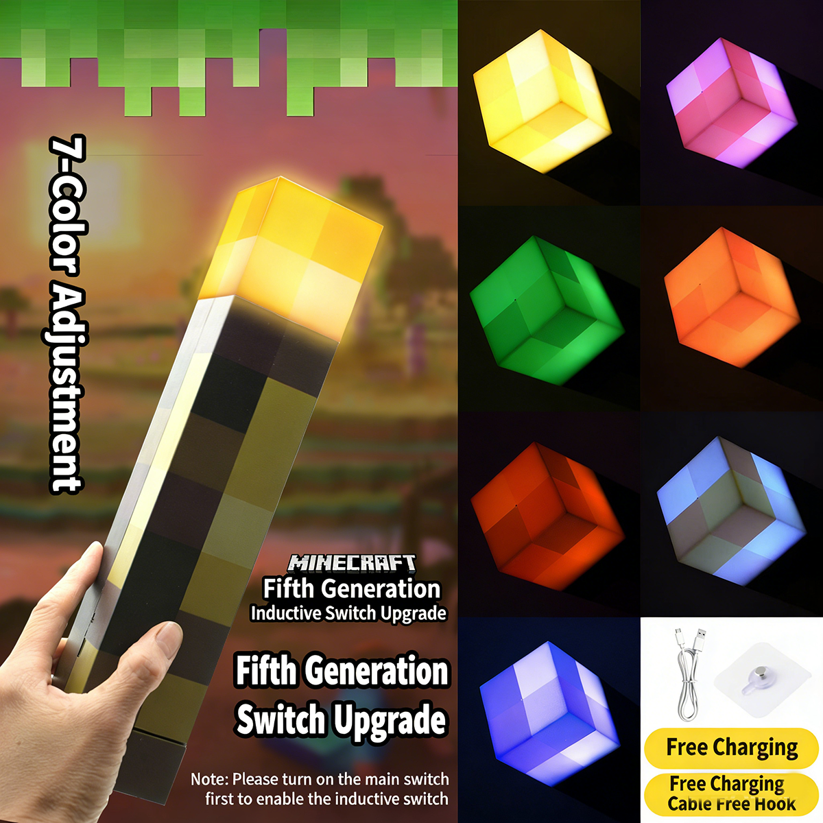 Recargable de 5W con 7 Colores Cambiantes