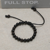 Bracelets élastiques populaires faits à la main en perles de bois de santal naturel, ajustables, pour femmes et hommes, bijoux thérapeutiques en bois