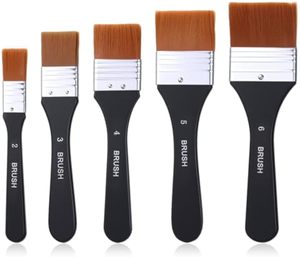 5Pcs Large Plat Acrylique Pinceaux <span class=keywords><strong>Vernis</strong></span> Brosse <span class=keywords><strong>pour</strong></span> Peinture Acrylique - Product Image 1