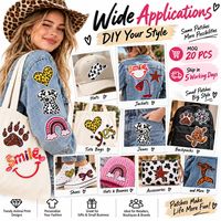 Patch brodé thermocollant tendance à motifs animaliers (léopard, vache, cœur, étoile) pour la vente en gros