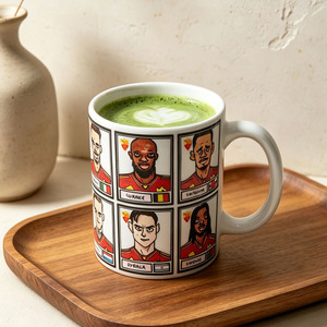 แก้วกาแฟลายการ์ตูนทีมแอสโรม่า ขายส่ง แก้วเซรามิกสโมสรฟุตบอลแบบกำหนดเองได้ สำหรับแฟนๆ โรม่า - Product Image 4