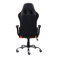 Chaise de Gamer Style Sunlight en Cuir PU, Design Mid-Century Orange et Noir, Pivotante à 360° avec Haut-parleurs et Fonctionnalités de Bureau