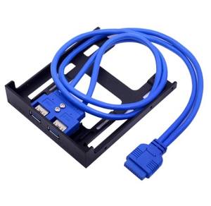 20Pin 2 Port USB 3.0 Hub USB 3.0 adaptor kabel Panel depan braket FDD untuk PC Desktop 3.5 inci Floppy Disk Drive Bay - Product Image 2