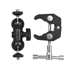 Multi-Function Double Ball Adapter Magic Arms 1/4 screw Camera Monitor Light 360 Rotating Bracket Mount Adjustable Super Clamp