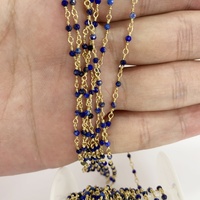 Améthyste Cube perles fait à la main en cuivre pompon chaîne 18K plaqué or Diy collier bracelet cheville lunettes chandail chaînes